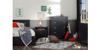 Nightstand with Drawers and Cord Catcher (Black Onyx) 10260